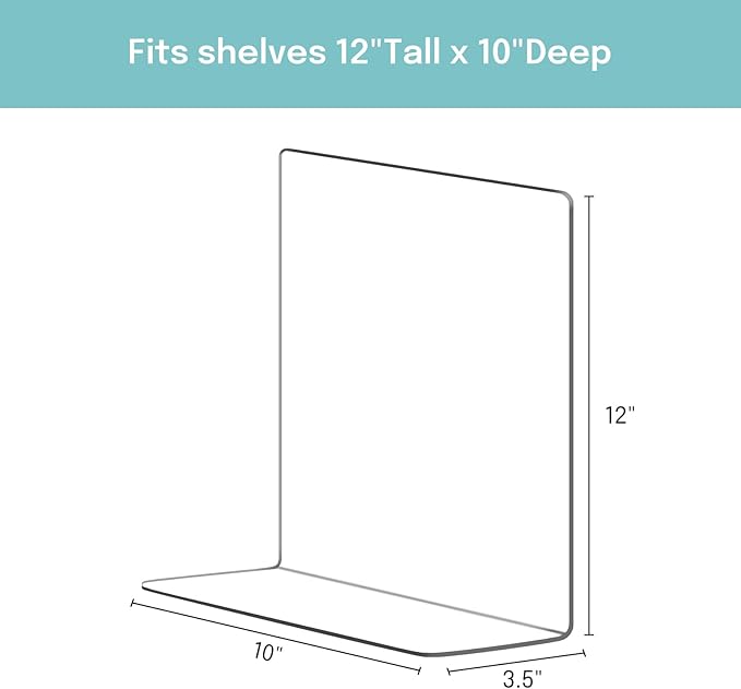 OKPOW Acrylic Shelf Dividers for Closet Organization: 12" Tall x 10" Deep - Image 2