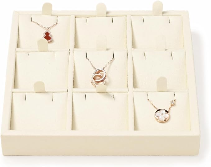 Oirlv Microfiber 9 Slots Jewelry Pendant Display Tray Jewelry Necklace by Oirlv