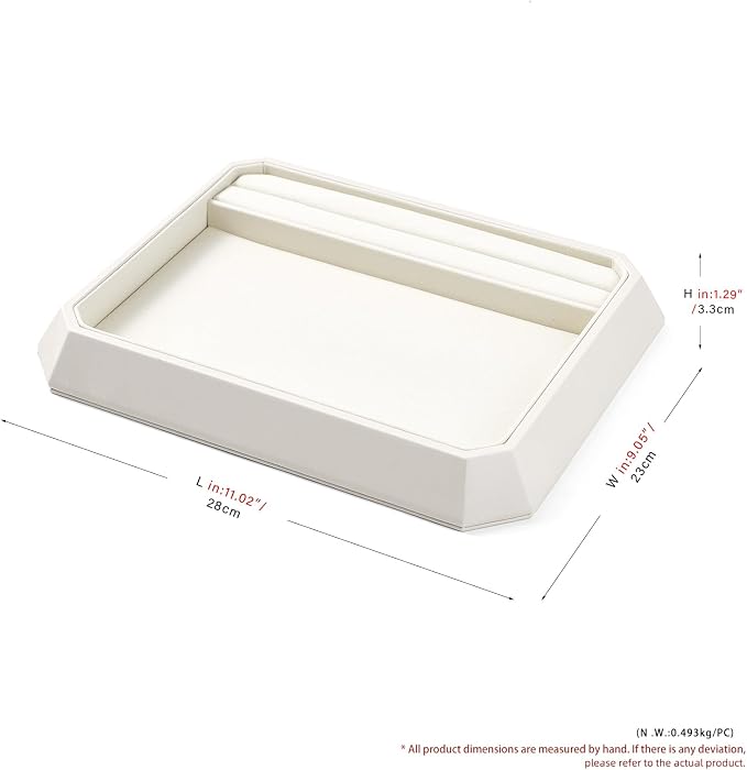 PU Leather Jewelry Display Tray Stackable Jewelry Tray Flat Organizer - Image 7