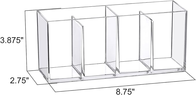 Amazing Abby - Glamour - 2-Pack Acrylic 4-Compartment Makeup Organizer - Image 5