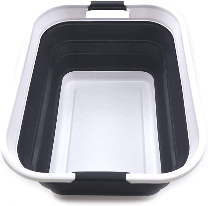 SAMMART 42L Collapsible Plastic Laundry Basket-Foldable Pop Up Storage by SAMMART