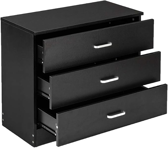 Karl home 3 Drawer Dresser, Modern Storage Chest of Drawers, Wood Bedside Table - Image 8