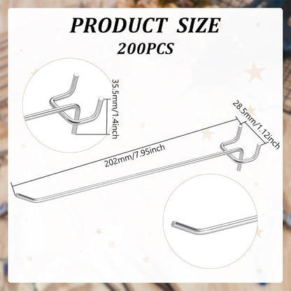 200 Pack Pegboard Shelving Hooks, 8 Inch Stainless Steel Pegboard Hooks Hanging - Image 2