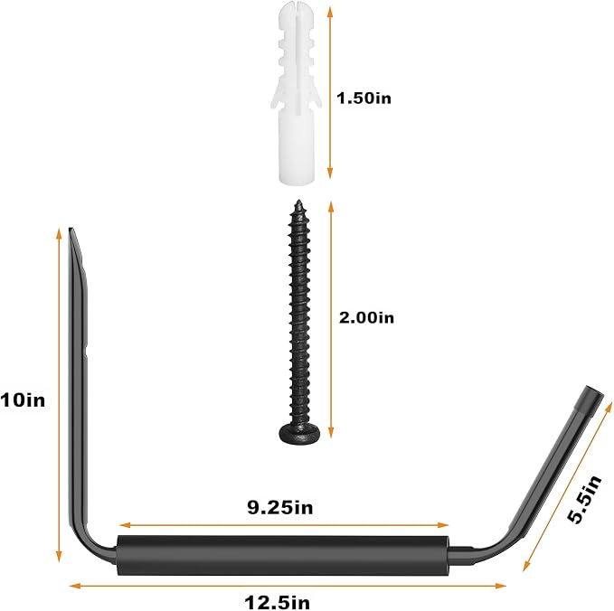 WALMANN Lightweight Kayak Storage Rack, Wall Mount Kayak Hooks - Image 3