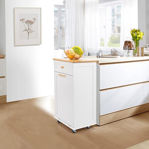 VINGLI Tilt Out Trash Cabinet, Garbage Can Cabinet - Image 7