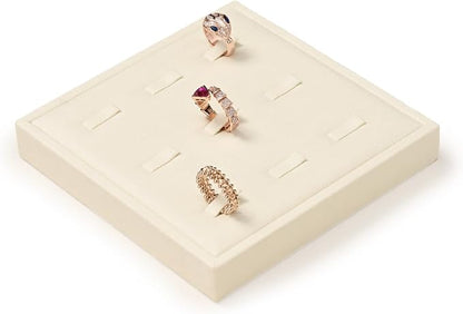 Oirlv Microfiber 9 Slots Jewelry Ring Display Tray Ring Display Organizer Tray - Image 6