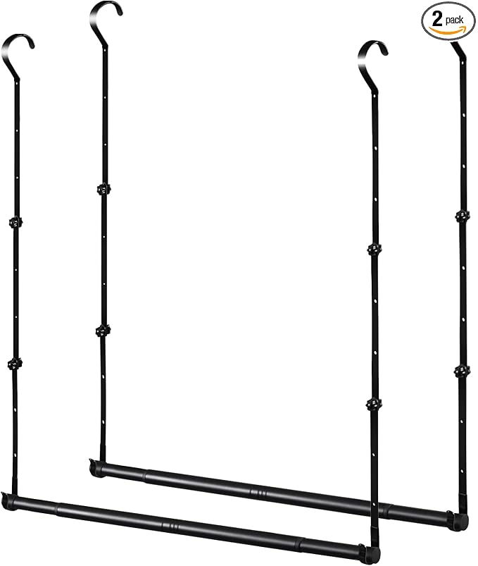 Adjustable Closet Rods for Hanging Clothes 2 Pack Heavy Duty Closet Extender by Idefair