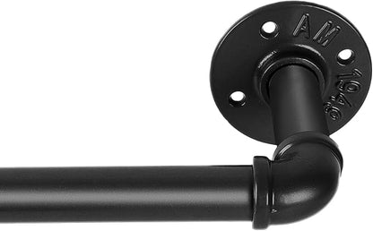 1-inch Black Curtain Rod, 32-72 inch, Industrial Duct Rod, Indoor/Outdoor by YAJUXIU