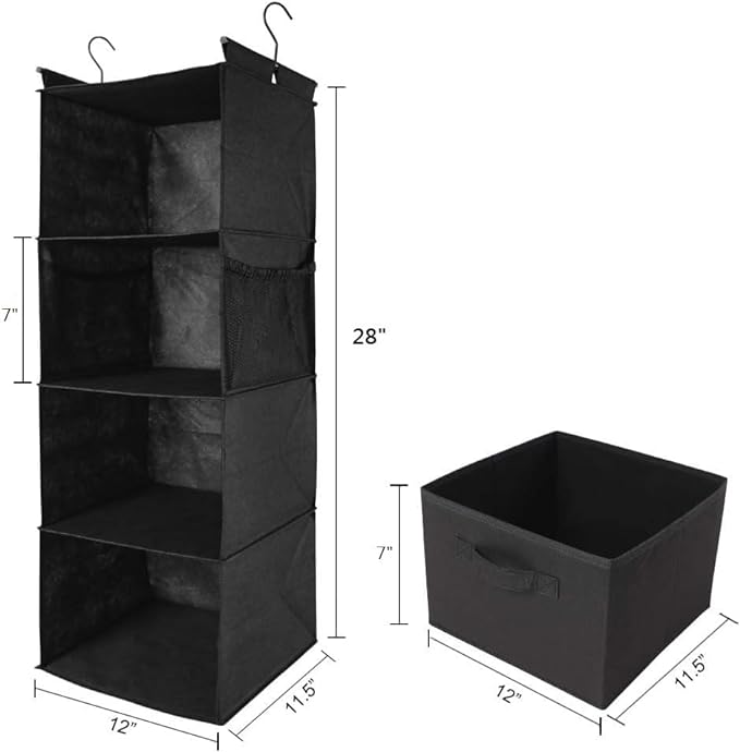 MAX Houser 4-Shelf Hanging Closet Organizer, Space Saver, Cloth Hanging Shelves - Image 2
