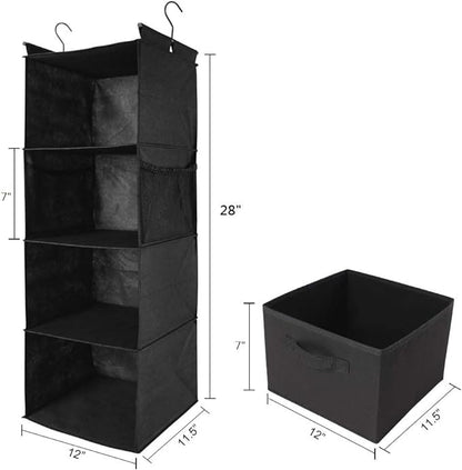 MAX Houser 4-Shelf Hanging Closet Organizer, Space Saver, Cloth Hanging Shelves - Image 2