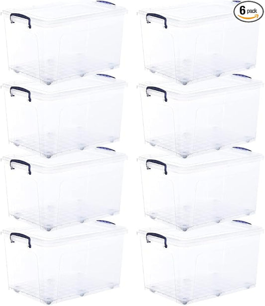Superio Storage Bins with Lids- Clear Boxes by Superio