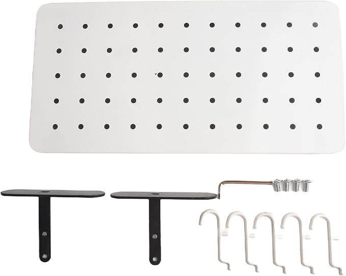 Storage Pegboard for Wall Organization, 14.2" X 7.1" Magnetic-Friendly Steel - Image 7