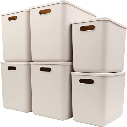 Plastic Storage Baskets With Lid Organizing Container Lidded Knit Storage by Yishyfier