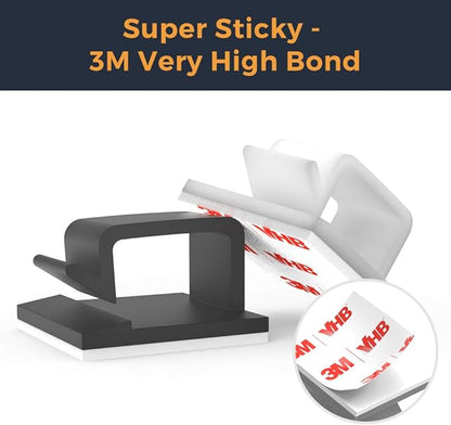Cable Clips with Strong Self-Adhesive, XIAOXI R Shape Cable Management TV PC - Image 3