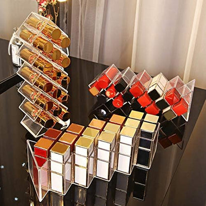 JessLab Lipstick Organizers, Acrylic Holder Lip Gloss Tower Clear Cosmetic Fish - Image 5