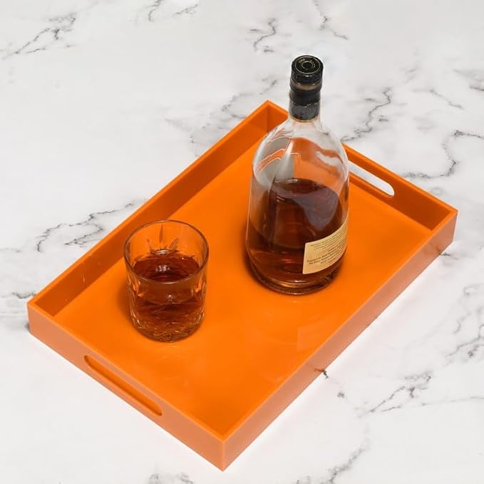Orange Sturdy Acrylic Serving Tray - Image 7