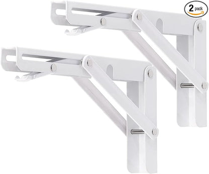 YUMORE Folding Shelf Brackets, 8 Inch Heavy Duty Collapsible Shelf Bracket by YUMORE