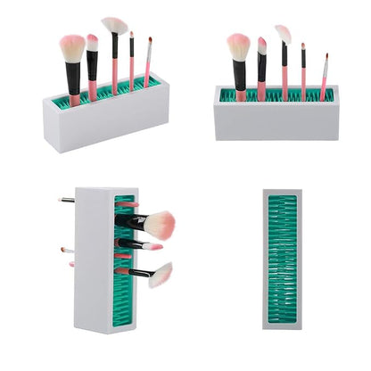 Makeup Brushes Holder Organizer, Silicone Vanity Air Drying Rack Display Storage - Image 4