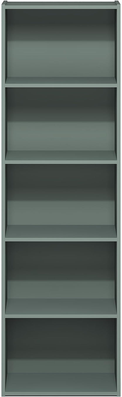 Furinno LUDER Book Shelf, 5-Tier Bookshelf, 9.4" x 15.8" x 52", - Image 6