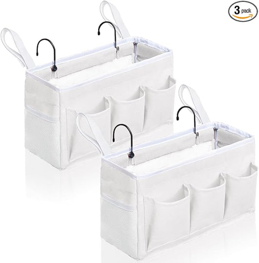 2Pcs Beside Caddy Storage Organizer, Hanging Bag Holder by KANRICHU