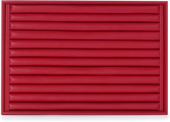 Oirlv Gorgeous Red Leather Ring Organizer Tray Jewelry Display Tray Stackable - Image 4