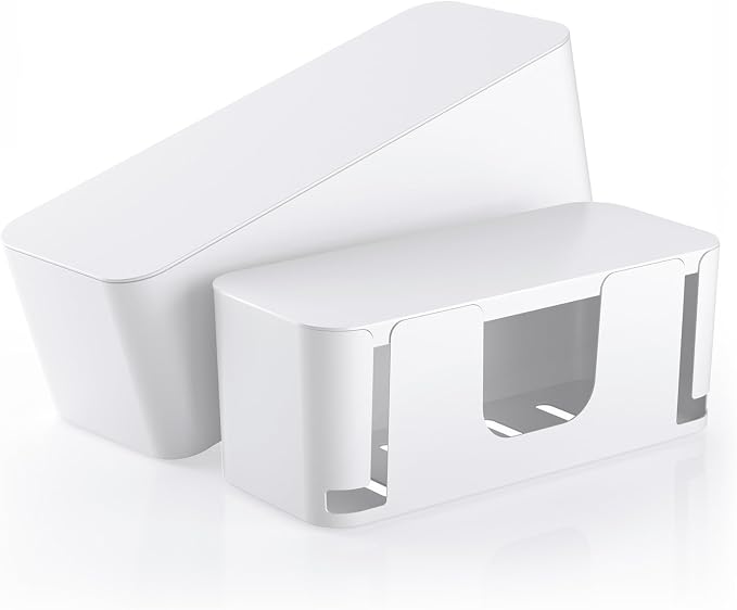 Delamu 2 Pack Cable Management Box, Stylish Cable Box by DELAMU