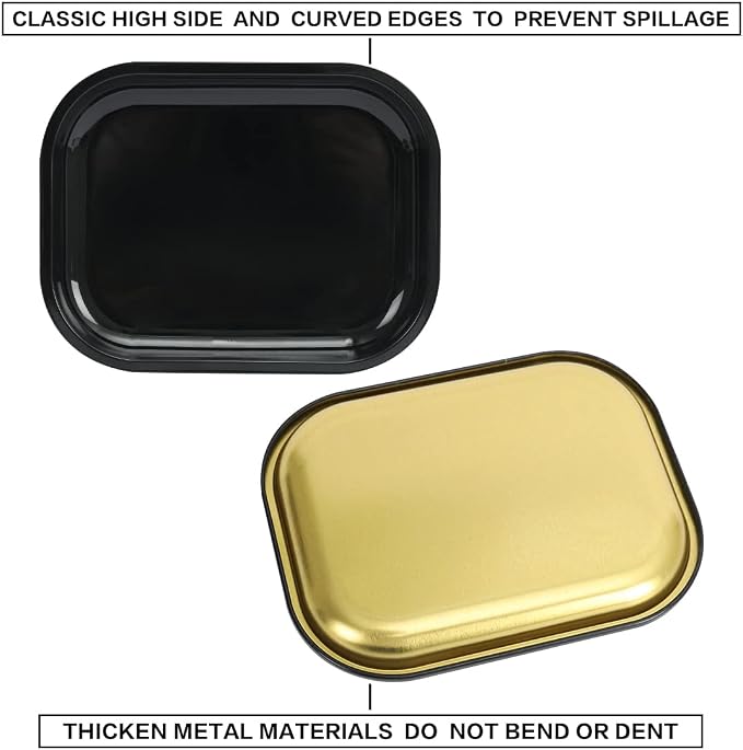 HOKirin Metal Tray with Soft Magnetic Lid, Metal Small Tray with Spill Proof - Image 3