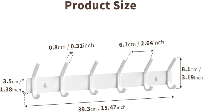 Coat Rack Wall Mount Hooks - Image 6