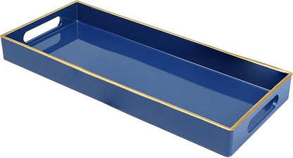 Blue Bathroom Vanity Tray for Countertop, Small Plastic Toilet Tank Versatile by Leemxiiny