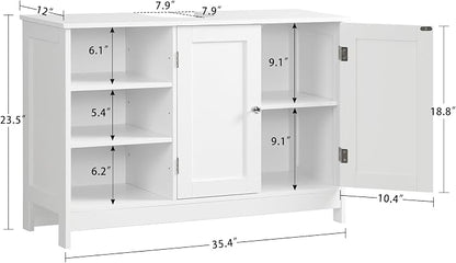 TEENFON 35.4" Pedestal Sink Storage Cabinet - Image 3