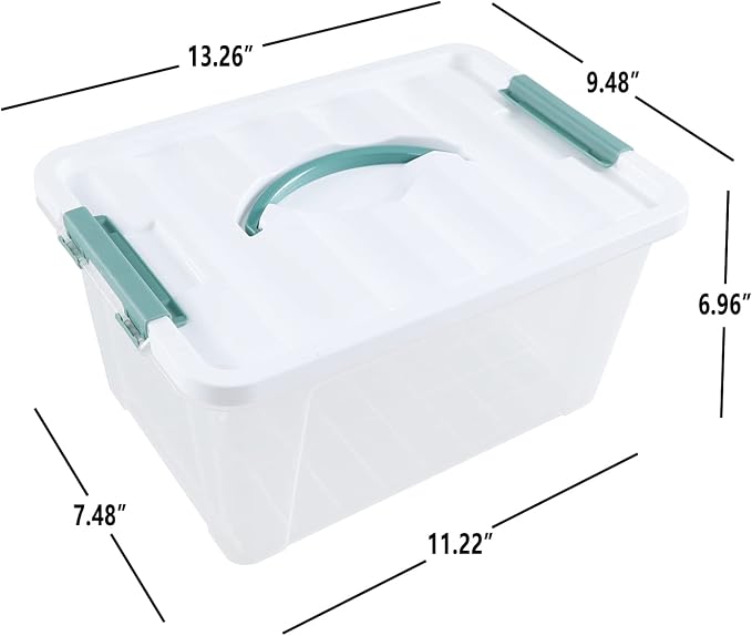 Gainhope 6 Packs 14 L Plastic Stackable Storage Bin Container Box - Image 3