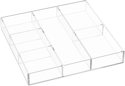 HIIMIEI Acrylic Drawer Organizer, 6 Section Clear Makeup Tray Organizer by HIIMIEI