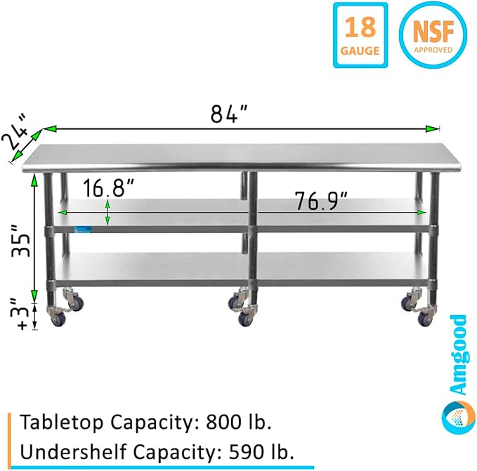 AmGood Stainless Steel Work Table - Image 2