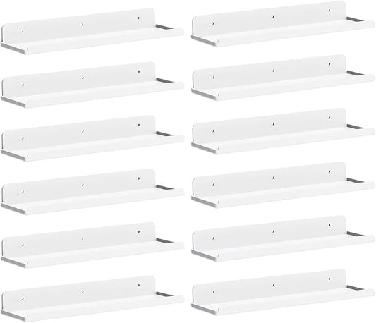 Lifewit Floating Shelves for Wall, 12 Pack White Acrylic Shelf 15" Room Decor by Lifewit
