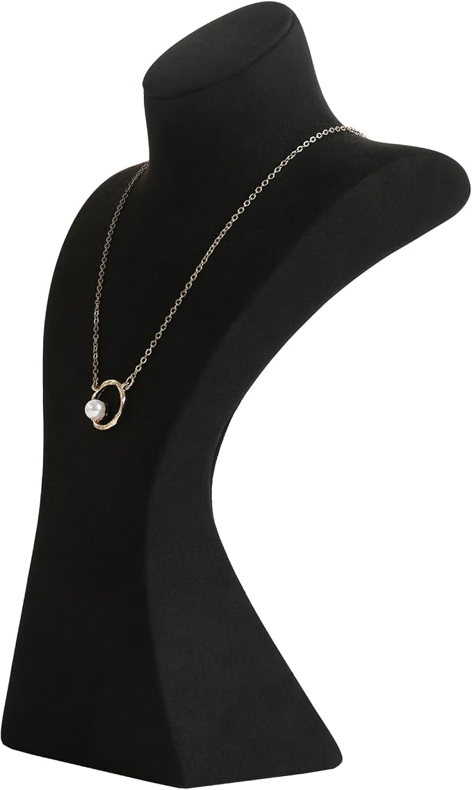 GemeShou Black necklace storage hanger stand jewelry organizer, Velvet jewelry by GemeShou