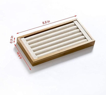 Coward Bamboo Ring Display Holder Jewelry Storage Tray Organizer Ring Stand - Image 6