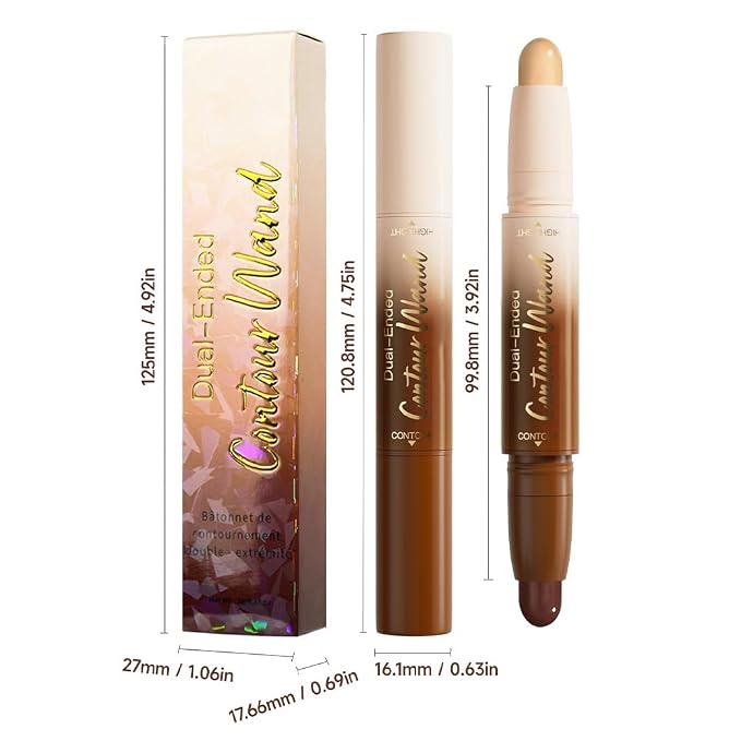 evpct Nude Brown & Nude Cream Contour Stick Face Body Makeup Dual Ended - Image 7