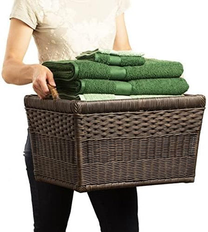 The Basket Lady Lift-Off Lid Wicker Storage Basket, 20 in L x 15 in W x 14 in H - Image 8