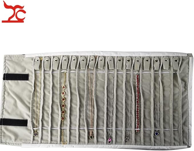 Portable Jewelry Roll Untangled Secure Necklace Travel Storage Bag Displays - Image 3