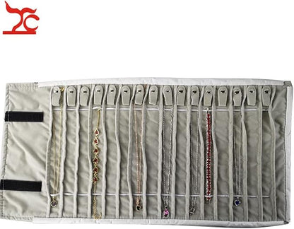 Portable Jewelry Roll Untangled Secure Necklace Travel Storage Bag Displays - Image 3