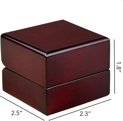 Allure - Luxury Ring Box With LED Light, Authentic Mahogany Wood With Black - Image 3