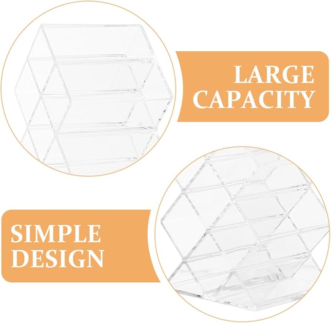 Unomor 2Pcs Clear Acrylic Lipstick Holder Desktop Makeup Organizer - Image 3