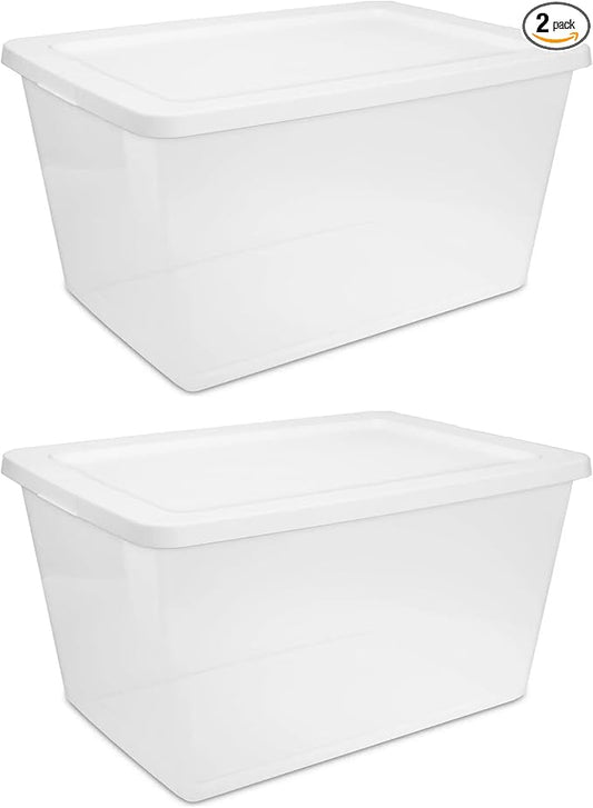 2-Pack 58 Quart Clear Storage Bins by Unknown