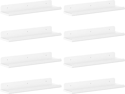 Lifewit Floating Shelves for Wall, 8 Pack White Acrylic Shelf 15" Room Decor by Lifewit