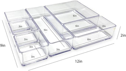 Isaac Jacobs 6-Tray Clear Acrylic Organizer Set, Stackable Storage Solution - Image 5