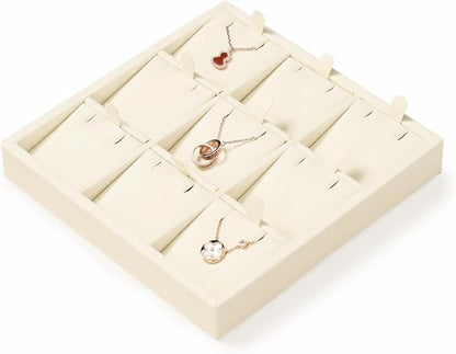Oirlv Microfiber 9 Slots Jewelry Pendant Display Tray Jewelry Necklace - Image 6