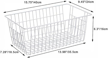 SANNO Freezer Baskets Wire Storage Baskets Closet Storage Baskets Bins - Image 6