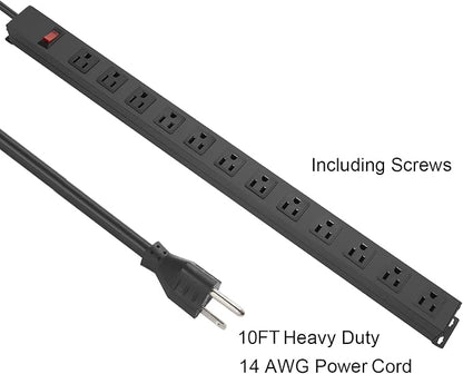 HHSOET Metal Wall Mount Power Strip, Mountable Power Outlet - Image 4