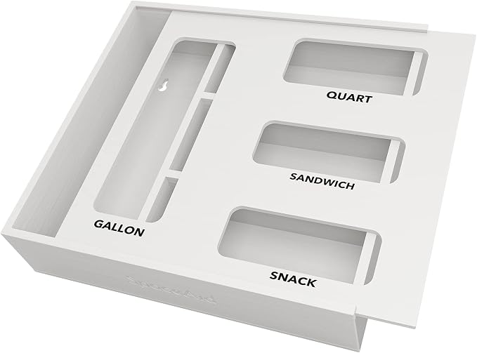 SpaceAid Bag Storage Organizer for Kitchen Drawer, Bamboo Organizer, Compatible by SpaceAid