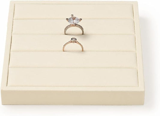 Oirlv Microfiber Velvet Ring Display Stand Small Ring Tray Showcase Jewelry by Oirlv